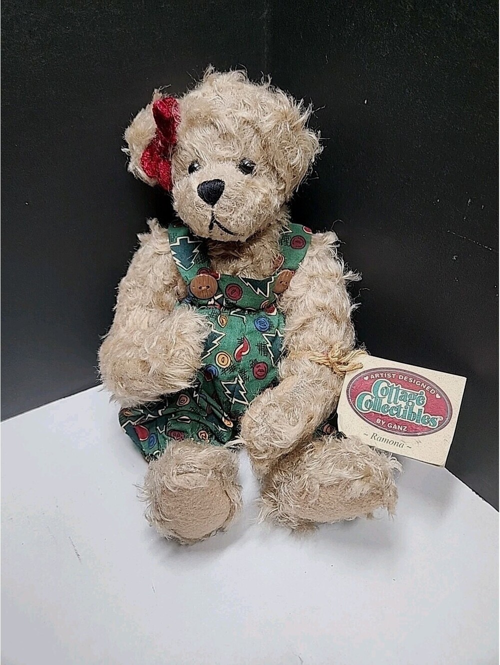 Teddy Bear Vtg Artist, Santa Christmas, "Ramona" Mary Holstad,missing Santa Bag